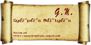 Gyöpös Mátyás névjegykártya