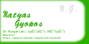matyas gyopos business card